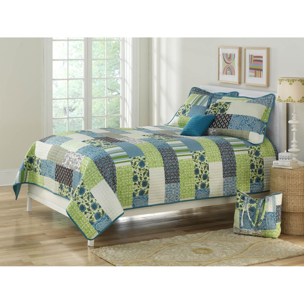 Colormate 5pc Boho Patchwork Quilt Set
