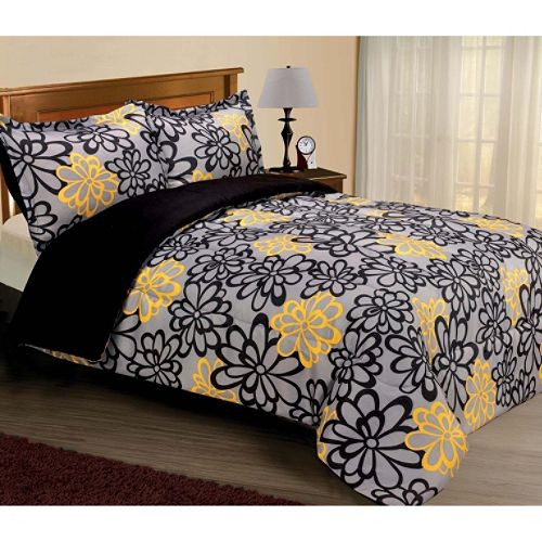 Colormate Graphic Floral Microfiber Mini Comforter Set