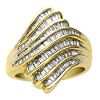 1ct tw Baguette Swirl Diamond Ring 10K