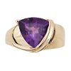 Trillion-Shaped Amethyst Ring set in 14K Gold