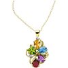 Multi-Gemstone and Diamond Cluster Pendant