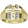 Mens Diamond Accent Crucifix Ring 10K Yellow Gold