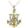 1/5ct tw Diamond Mariners Cross Pendant with Chain, 14K