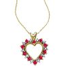 10 Ruby & 6 Diamond Accent Heart Pendant