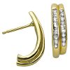 1/2ct tw Double-Row Baguette Diamond J Hoop Earrings 10K