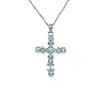1/20ct tw Diamond-Accent Beaded Cross Pendant in 10K White Gold