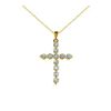 Cubic Zirconia Cross Pendant in 10K Yellow Gold