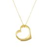 Floating Heart Pendant with 18in Rope Chain, 10K