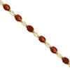 Oval Garnet with Diamond-Accent Link Bracelet in 10K Yellow Gold