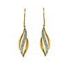 1/5ct tw Diamond Elongated Flame Shape Drop Earrings 10K Yellow Gold
