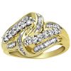 Round and Baguette Swirl Diamond Ring