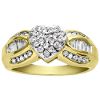 1/2ct tw Round and Baguette Diamond Fashion Ring
