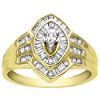 RGI Certified Marquise Center with Baguette Diamond Accents Fashion Ring 10K