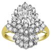 RGI Certified Round and Baguette Diamond Cluster Ring