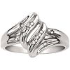 Swirl Ring With Diamond Accents - White Gold