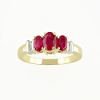 Created Oval Ruby 3-Stone Ring 10K Gold
