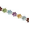 Multi-Gemstone Flower 8in Bracelet