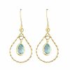 Blue Topaz Briolette Teardrop Framed Dangle Earrings
