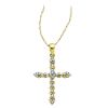1/4ct tw Round & Baguette Diamond Cross Pendant