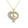 1ct tw Swirling Diamond Heart Pendant with Chain, 10K