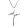 Asymmetrical Diamond Accent Cross Pendant