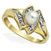 Pearl and Accent Diamond Ring