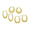 3 Pair Stamped Hoop Set in 10K Yellow Gold.