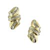 1/4ct tw Baguette Diamond Swirl Bypass Pierced Earrings in 10K Yellow Gold