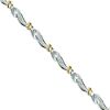 1ct tw Diamond Swirl Link Bracelet in Sterling Silver/10K Yellow Gold