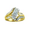 1/2ct tw Round and Baguette Diamond Bypass Ring RGI Certified in 10K Yellow Gold