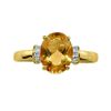 Oval Citrine and Diamond-Accent Ring in 10K Yellow Gold