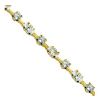 Cubic Zirconia Oval and Round 8in Link Bracelet in 10K Yellow Gold