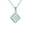 1/4ct tw Diamond 3-Row Square Pendant in 10K White Gold