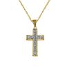 Diamond Accent Raised Cross Pendant in 14K Yellow Gold Over Sterling Silver