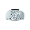 1/4ct tw Octagonal-Top Diamond Cross Men's Ring in 10K White Gold