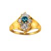 1/2ct tw RGI Certified Enhanced Blue and White Diamond Marquise Shaped Cluster