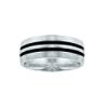 Oxidized and Satin Finish Men's 7mm Half Round Band Ring Stainless Steel