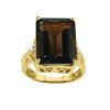 Smoky Quartz with Diamond Accents Ring in 10K Yellow Gold