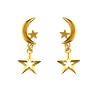 Moon and Stars Dangle Earrings in 14K Yellow Gold