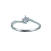 1/12ct Princess Diamond Solitaire Bypass Ring in 10K White Gold