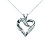 1/10ct tw Channel-Set Diamond Heart Pendant with Chain in 14K White Gold
