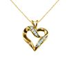 1/10ct tw Channel-Set Diamond Heart Pendant with Chain in 14K Yellow Gold