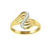1/7ct tw Diamond Crossover Swirl Bypass Ring in 14K Yellow Gold