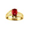 Oval Ruby Filigree Ring in 10K Yellow Gold