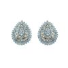 3/4ct tw Round and Baguette Diamond Pear Shaped Pierced Earrings RGI Certified