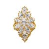 Cubic Zirconia Marquise Cluster Floral Ring 10K Yellow Gold