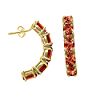 Garnet J Hoop Earrings