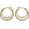 Pearl Double Hoop Earrings