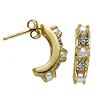 Pearl & Diamond J Hoop Earrings