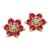 Ruby & Diamond Flower Earrings
